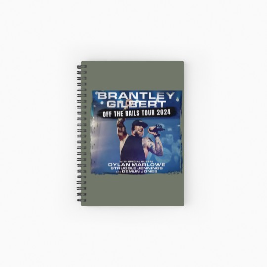 Discover Brantley Gilbert Off The Rails Tour 2024 Spiral Notebooks   Ruled Line -