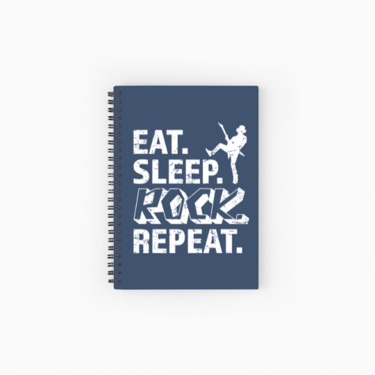 Discover Eat Sleep Rock Repeat Metal Music Rocker Headbanger Spiral Notebooks   Ruled Line