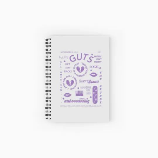 Discover Olivia Rodrigo Guts Graphic Fan Spiral Notebooks   Ruled Line, Music Album Spiral Notebooks   Ruled Line