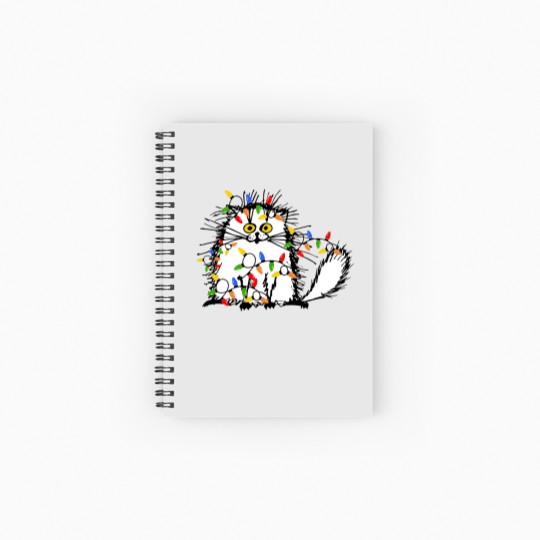Discover Christmas Funny Cat Spiral Notebooks   Ruled Line, Funny Cat Spiral Notebooks   Ruled Line