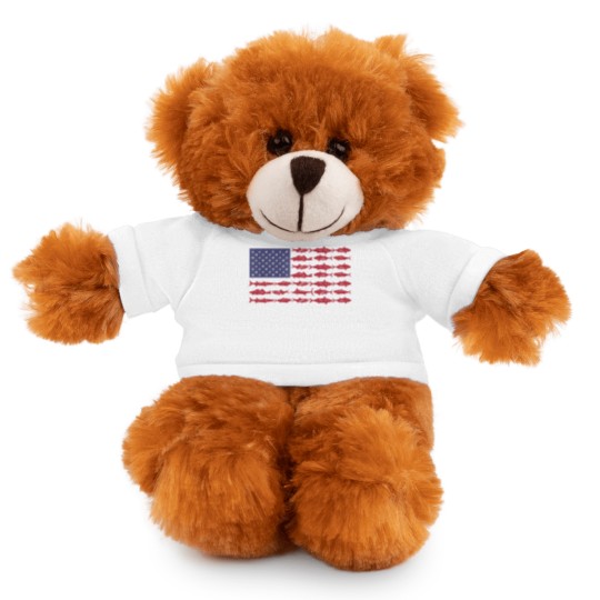 Discover Vintage USA Fish American Flag Stuffed Animals With Tee Fishing Gifts ABS001
