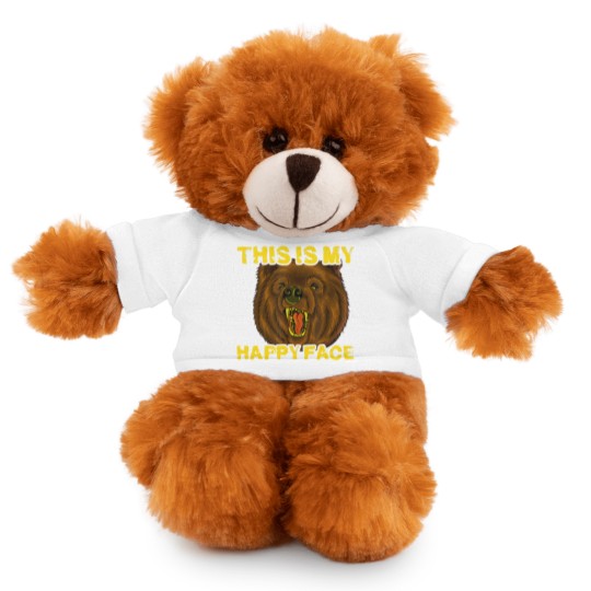 Discover This Is My Happy Face Funny Grizzly Bear Stuffed Animals With Tee