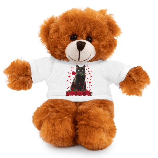 Discover Black Cat Valentines Day Teenager Stuffed Animals With Tee