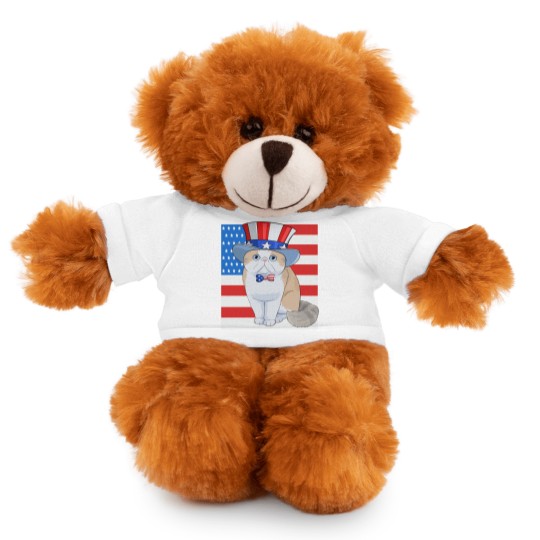 Discover Exotic Shorthair Cat 4th of July - Exotic Cat - Stuffed Animals With Tee