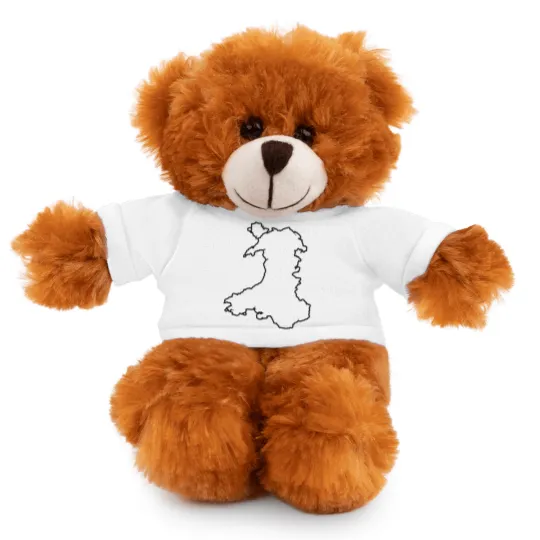 Discover Wales Black Outine Map Stuffed Animals With Tee