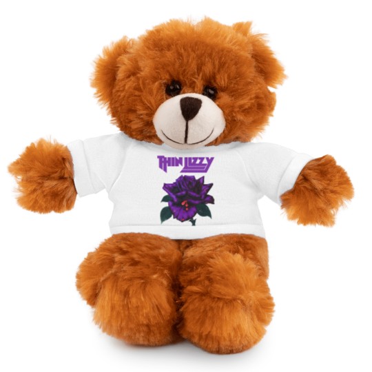 Discover Thin Lizzy Purple Rose Pop Rock Band Black Stuffed Animals With Tee