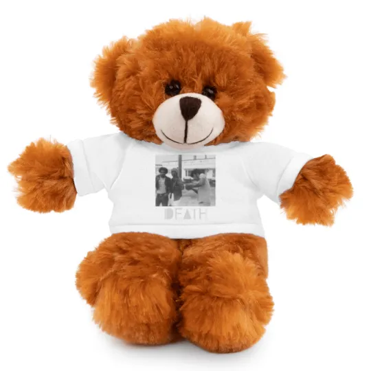 Discover Death - proto-punk band from Detroit White Letters Logo Stuffed Animals With Tee