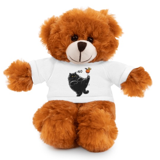 Discover No Kings in America Black Cat Stuffed Animals With Tee, No Kings Stuffed Animals With Tee, Funny Political Meme Stuffed Animals With Tee