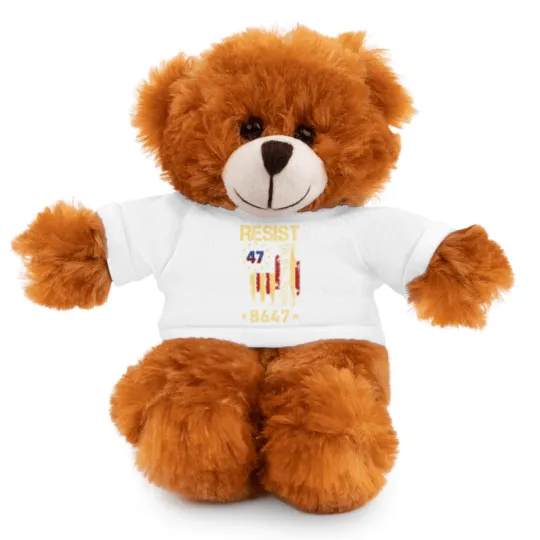 Discover Anti Trump 8647 86 47 US Flag We The People Impeach 47 Unisex Stuffed Animals With Tee