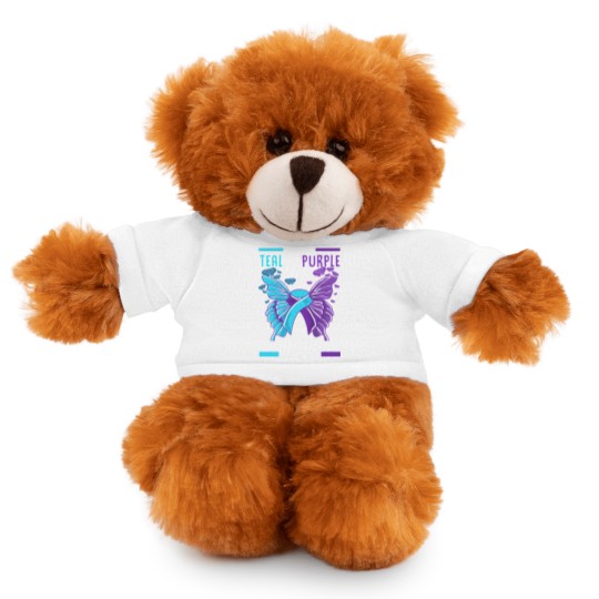 Discover Teal And Purple Ribbon Suicide Prevention Awarenes Stuffed Animals With Tee