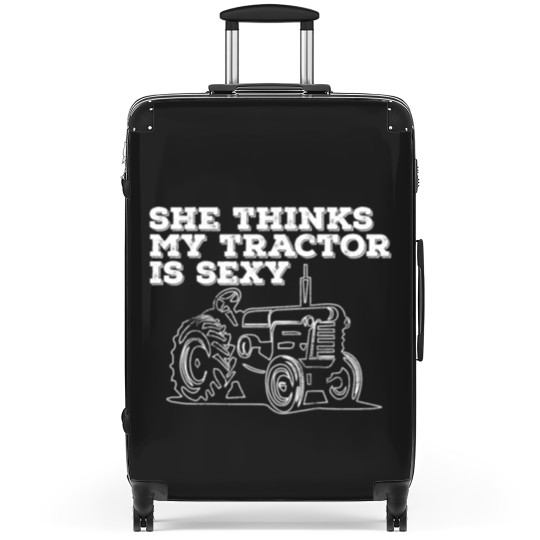 Discover Tractor Funny Mens - She Thinks My Tractor Is Sexy Suitcases