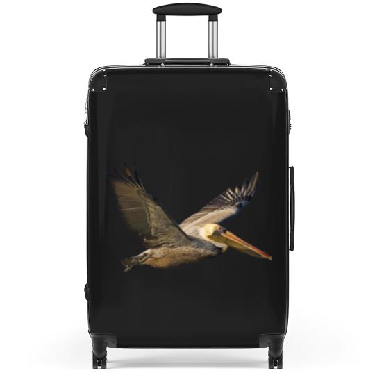 Discover Brown Pelican In Flight Suitcases