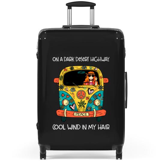 Discover on a dark desert highway cool wind in my hair Suitcases