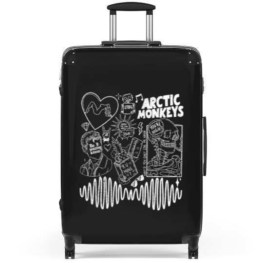 Discover Arctic Monkey Doodle Art Suitcases, Vintage Arctic Monkey Merch Album Suitcases
