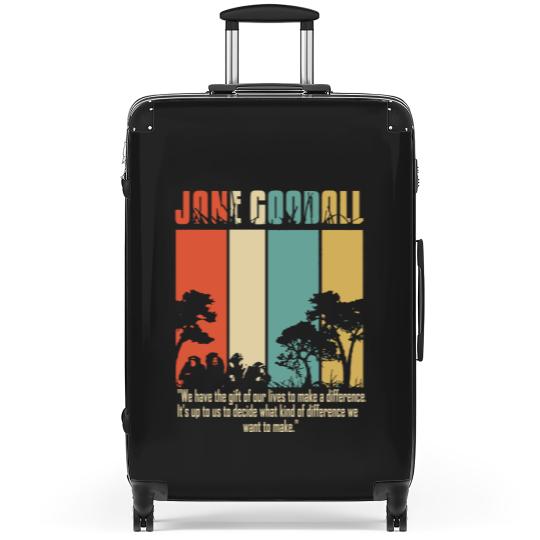 Discover Cotton Navy Jane Goodall Difference Crew Neck Tops Fashion Tees Suitcases