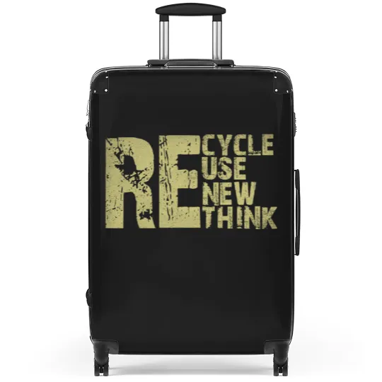 Discover Recycle Reuse Renew Rethink Earth Day Environmental Activism Suitcases