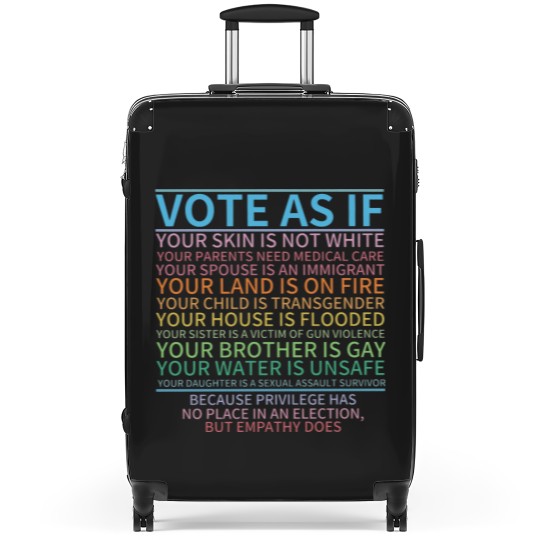 Discover Vote as if Suitcases, Human Rights Suitcases, Protest Apparel