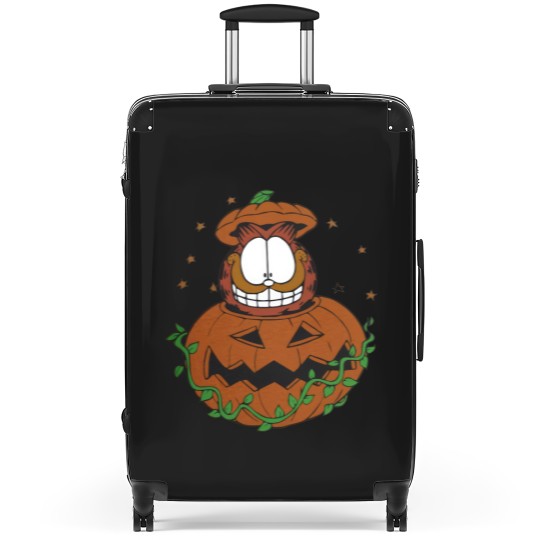Discover Halloween Garfield Pumpkin Suitcases, Halloween Pumpkin Garfield Cat Suitcases