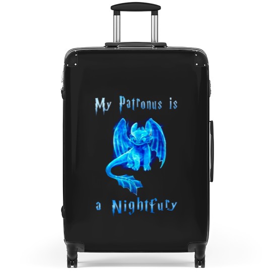 Discover Toothless Suitcases, My Patronus Is A Night Fury Suitcases, Gift For Fan
