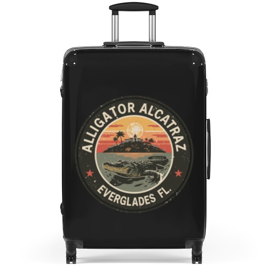 Discover Alligator Alcatraz Suitcases, Everglades Florida Parody Suitcases, Funny Vintage
