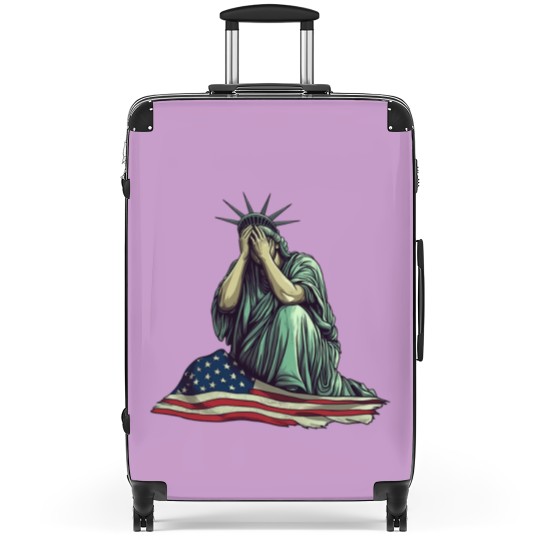 Discover Crying Statue of Liberty Suitcases, Political Protest Suitcases Patriotic American Flag Suitcases