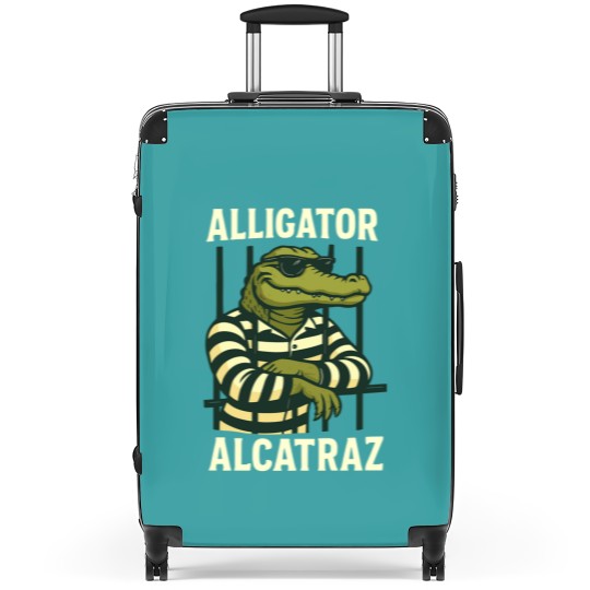 Discover Alligator Alcatraz Suitcases Comfort Colors, Funny Gator Suitcases, Retro Unisex Graphic Suitcases