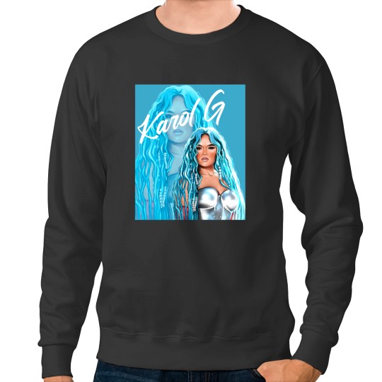 Discover Rectangle Karol  with Blue Hair Illustration Sweatshirts
