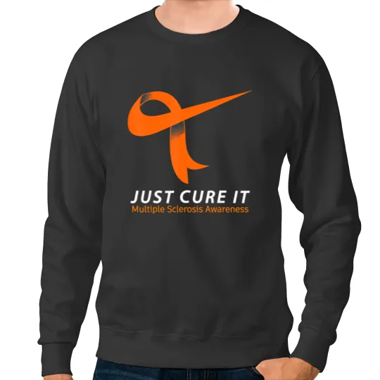 Discover just cure it ms multiple sclerosis awareness orange ribbon t Sweatshirts