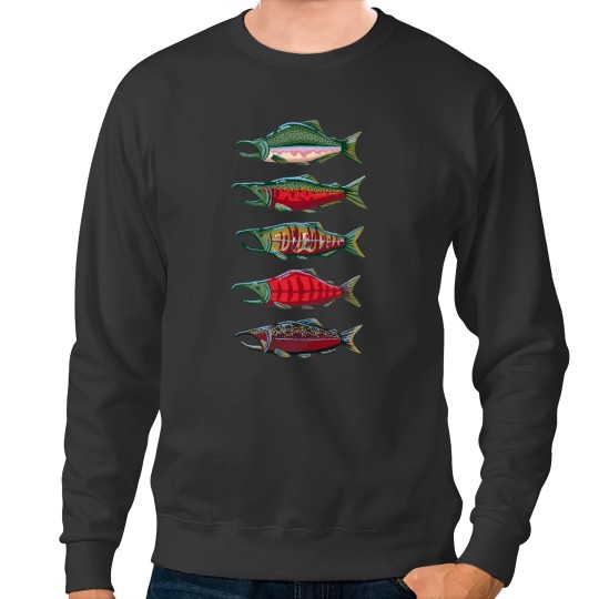 Discover Pacific Salmon- Large Sweatshirts