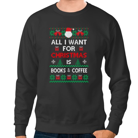 Discover Book Christmas book and coffee Sweatshirts