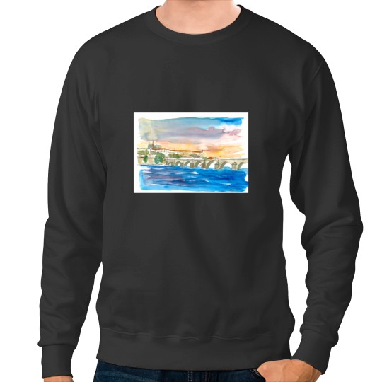 Discover Charles Bridge And Prague Castle View with Hradcin Sweatshirts