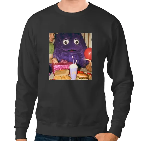 Discover Creepiest Grimace's Birthday Sweatshirts