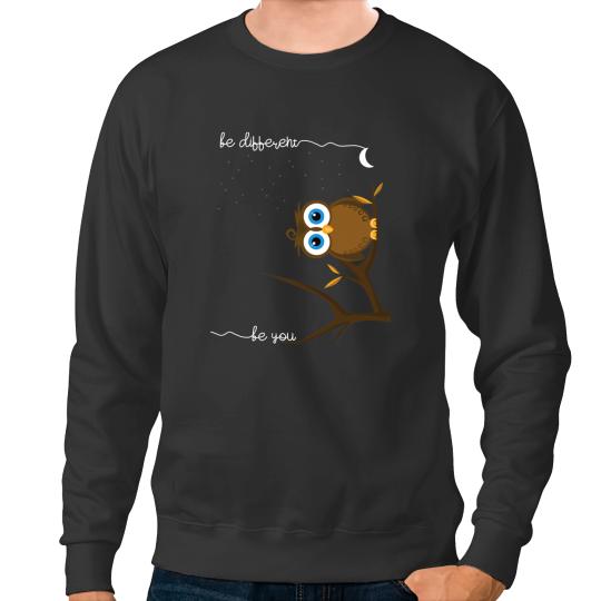 Discover Be different cute owl bird owl saying be different Sweatshirts