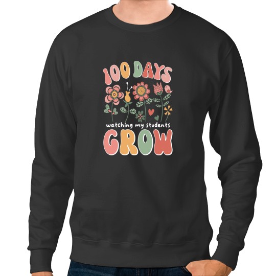 Discover 100 Days Growing Boho Flowers Teacher 100th Day Sweatshirts