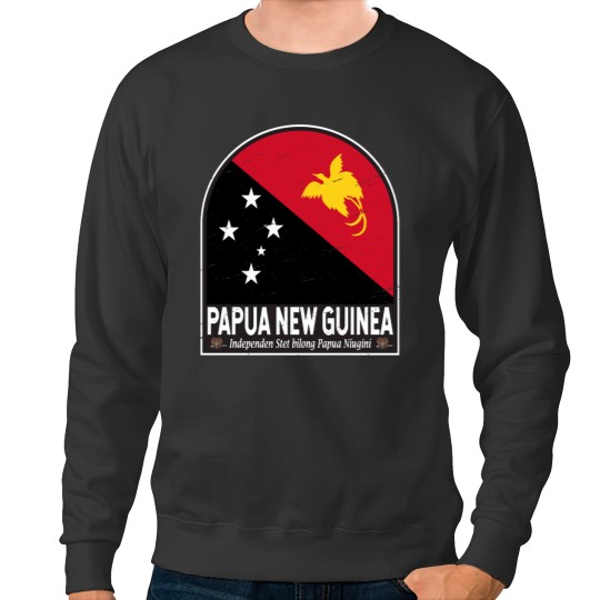 Discover Papua New Guinea Flag Emblem Distressed Vintage Sweatshirts