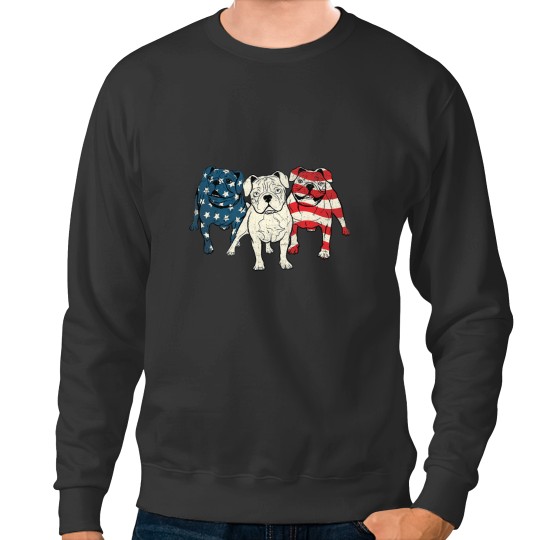 Discover USA American English Bulldog 2Animal Dog Lover Puppy Owner Sweatshirts