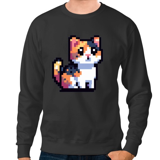 Discover Pixel Calico Cat Sweatshirts
