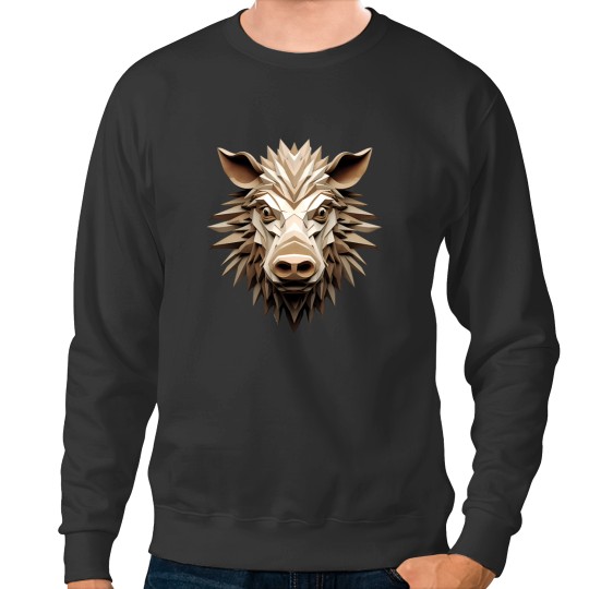 Discover 3D Cartoon Hog, wild boar, Logo, , Wall arts, Art Prints and More Sweatshirts