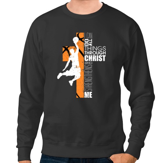 Discover Basketball Christian Basketballs Men Boys Girls Youth Cross Sweatshirts