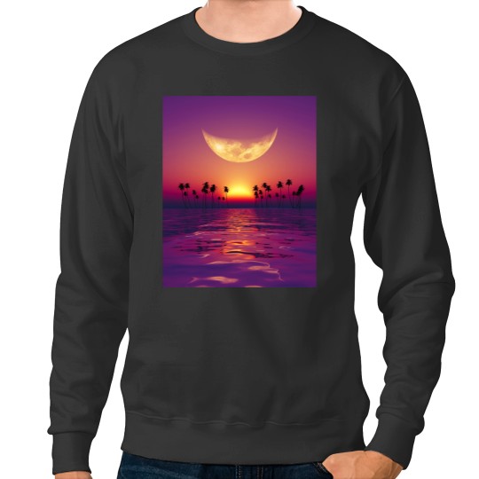 Discover big moon  georgia okeeffe pink moon over water140 Sweatshirts