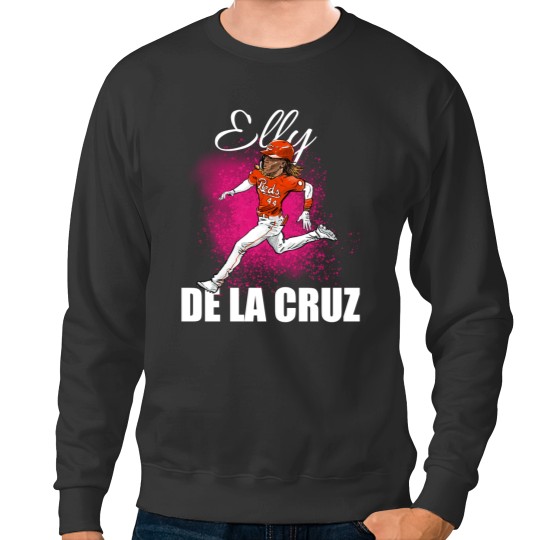 Discover Elly de la Cruz Cartoon  Player  (white text) Sticker Sweatshirts