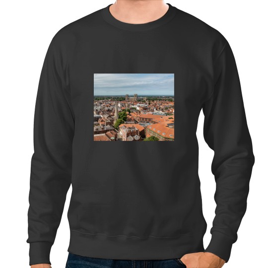 Discover York UK Roofs and York Minster Cathedral Aerial Photo North Yorkshire in SummerT Sweatshirts