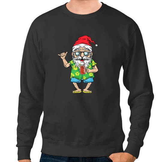 Discover Christmas In July Santa Matching Hawaiian Beach Summer 2022 Sweatshirts