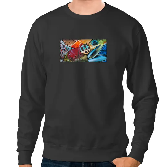 Discover All Season Trout Fishing Sweatshirts featuring Brown and Rainbow Trout