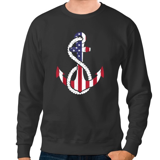Discover American Flag Anchor Patrioticic Memorial Day 4T Sweatshirts