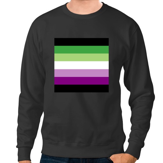 Discover AceAro Purple-Green Asexual Aromantic Pride Flag Queer LGBT+ Pin Sweatshirts