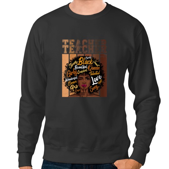 Discover WoJuneteenth Black Smart Teacher Afro Love Melanin African 9883 Sweatshirts