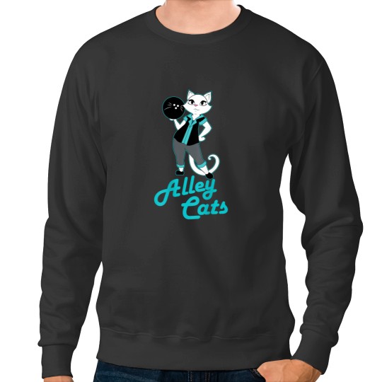 Discover Alley Cats Bowling Team Ladies Backside Print Sweatshirts