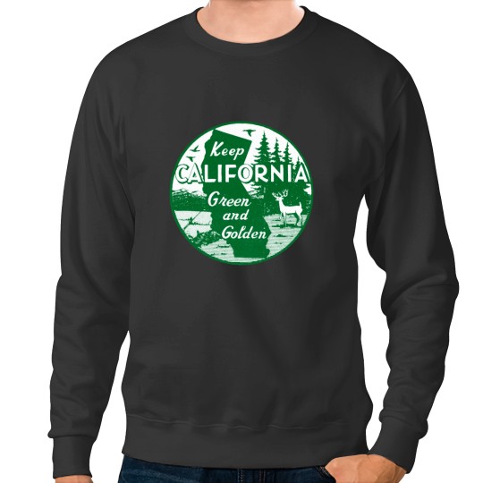 Discover 1960s Keep CaliforniaGreen and Golden Sweatshirts