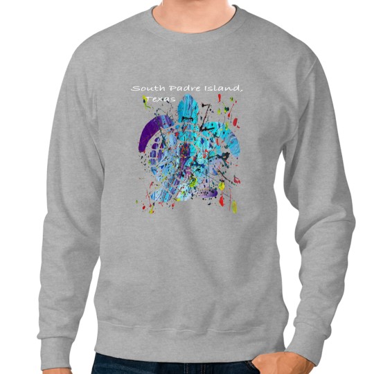 Discover Beach Design South Padre Island Beach, Texas Abstract Sea Turtle Sweatshirts